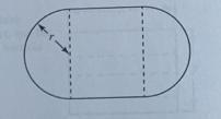 Problem 5. A skating rink in the shape shown has an area of 2,800 ft”. Find a formula-example-1