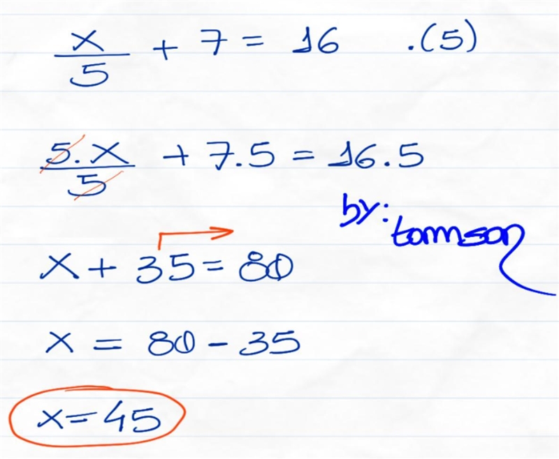 What’s the answer x/5+7=16-example-1