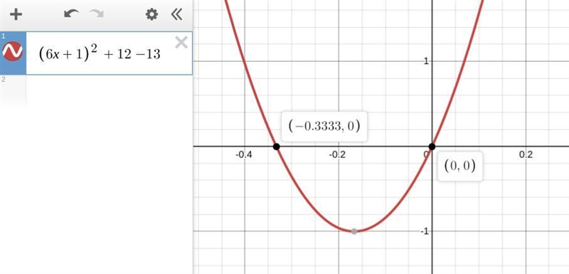 Questio Use the square roots property to solve the quadratic equation (6d + 1)2 + 12 = 13. If-example-1