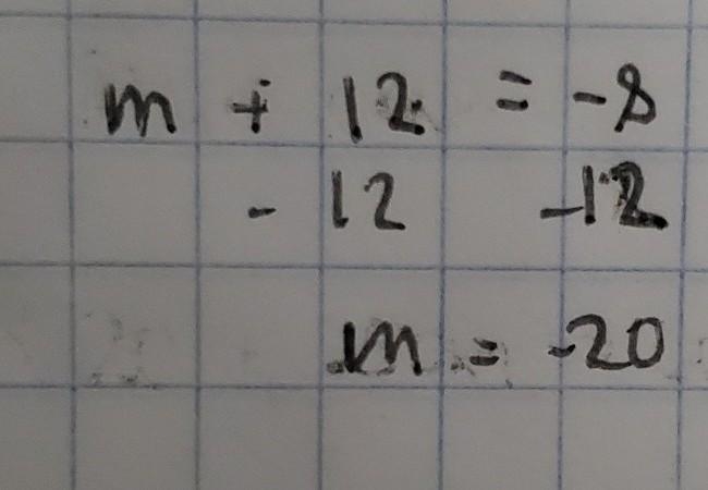 Solve for m: − 2 9 m + 12 = −8-example-1