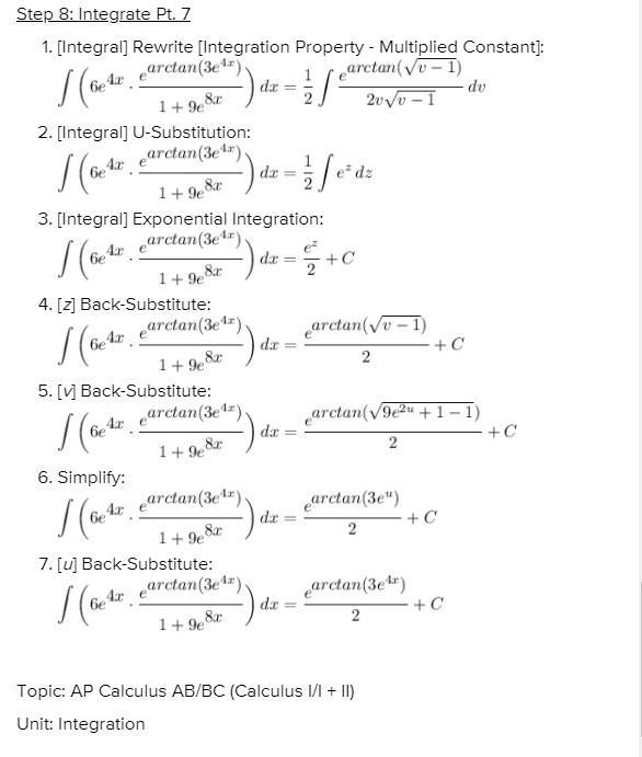 The indefinite integral of ((6e^4x)(e^arctan(3e^4x)))/(1+9e^8x)-example-1