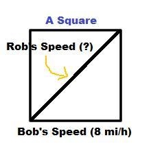 A square mesaures 80 yd on a side. Bob and Rob begin running from the same corner-example-1