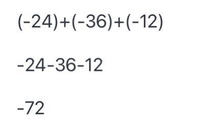 What is (-24)+(-36)+(-12) (Simplify the following ) Please help me.. if I fail I’ll-example-1