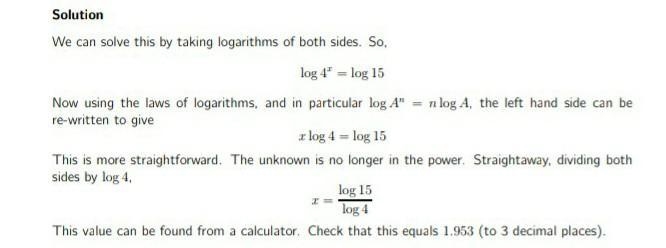 4^x=15 Solve with logs-example-1