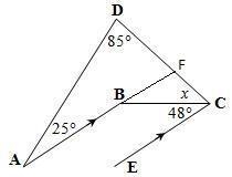 Find the value of x. Give reasons to justify your solution. AB ∥ EC-example-1