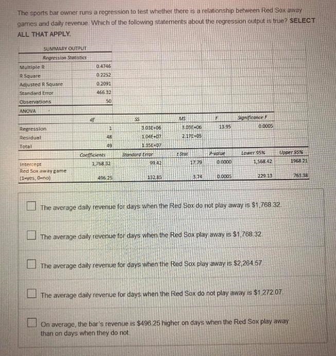 The sports bar owner runs a regression to test whether there is a relationship between-example-1