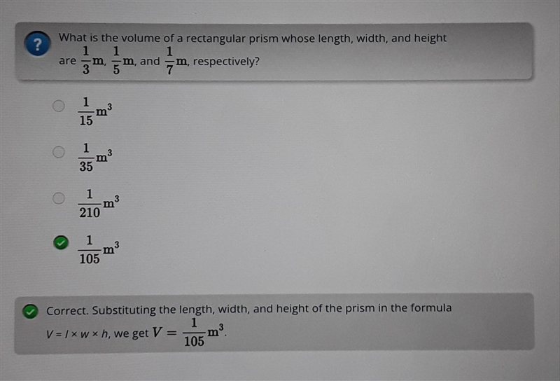 What is the volume of a rectangular prism whose length, width and height are 1/3m-example-1