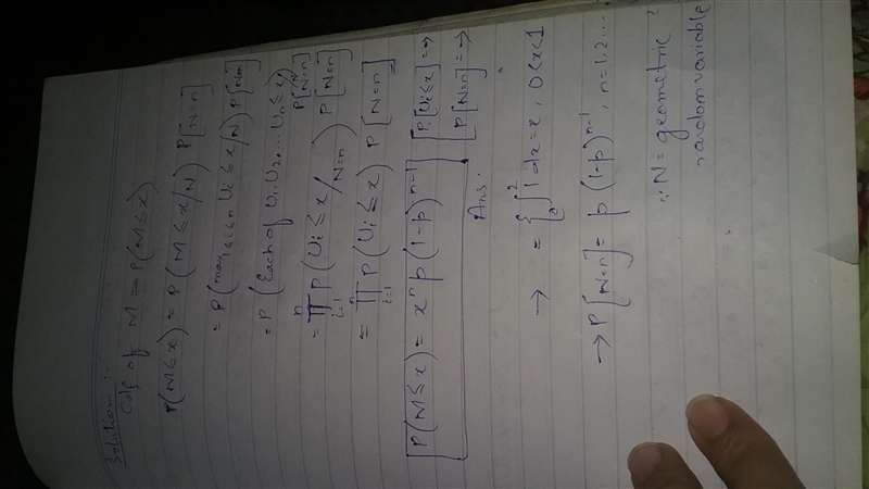 Let N be a geometric random variable with parameter p. Given N, generate N many i-example-1