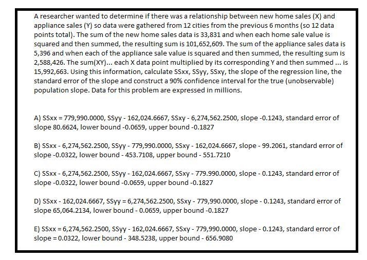 A researcher wanted to determine if there was a relationship between new home sales-example-1