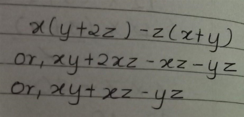 X(y + 2z) - z(x + y)-example-1