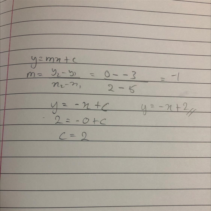 Which of the following linear equations passes through points (2,0) and (5,-3)? y-example-1