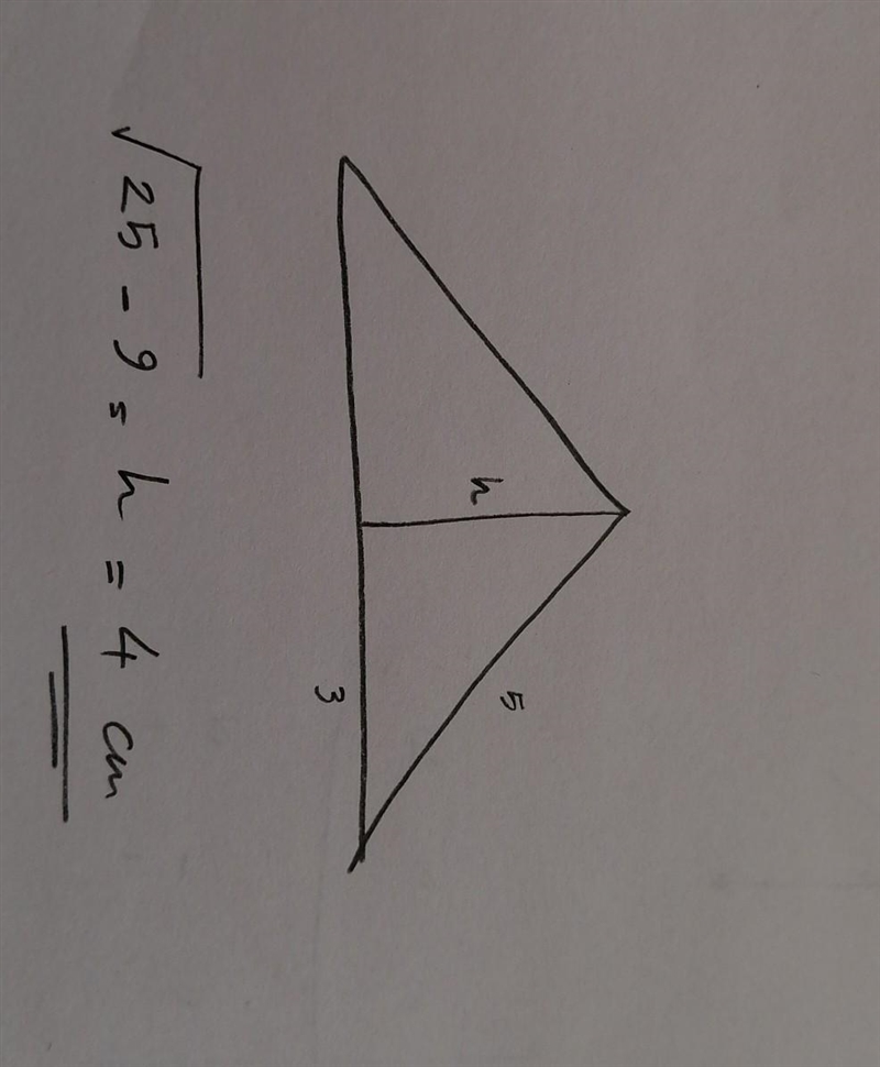 The sides of a triangle are 5 cm, 5 cm and 6 cm. The altitude of the longest side-example-1