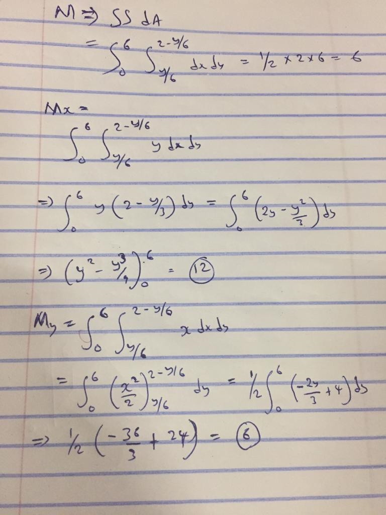 Find the center of mass of a thin plate of constant density covering the given region-example-2