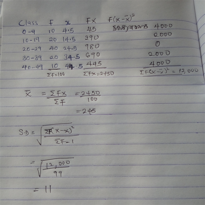 Use the following frequency distribution (of SAMPLE DATA) in answering the questions-example-1