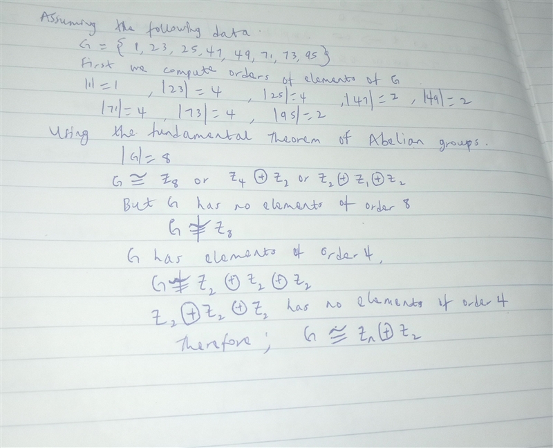 Find Aut( 15). Use the Fundamental Theorem of Abelian Groups to express this group-example-1