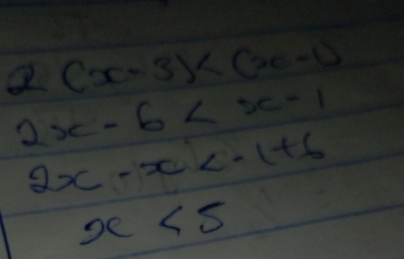 Slove the inequality 2(x-3)<(x-1) ​-example-1