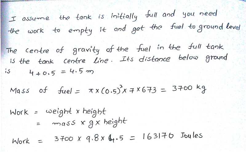 A gas station stores its gasoline in a tank under the ground. The tank is a cylinder-example-1