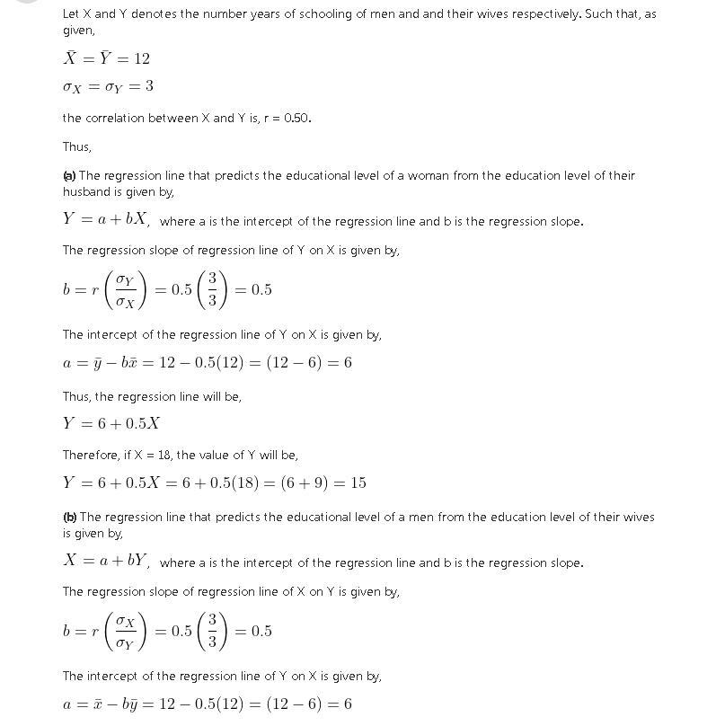 In one study, the correlation between the educational level of husbands and wives-example-1