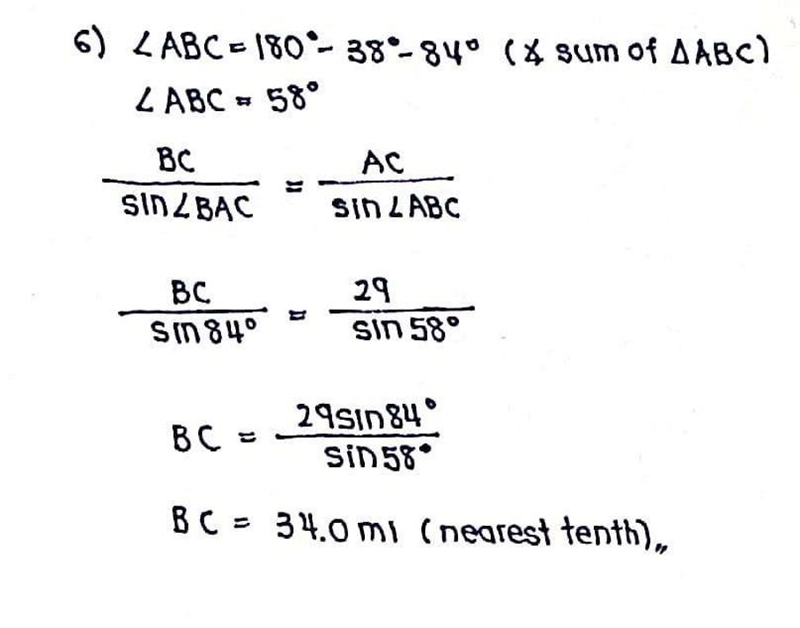 Part 2. Laws of sines. Please show work​. Round answer to the nearest tenth.-example-3