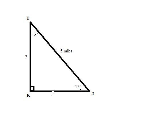 You are standing 5 miles away from the peak. You look up at a 47-degree angle to the-example-1