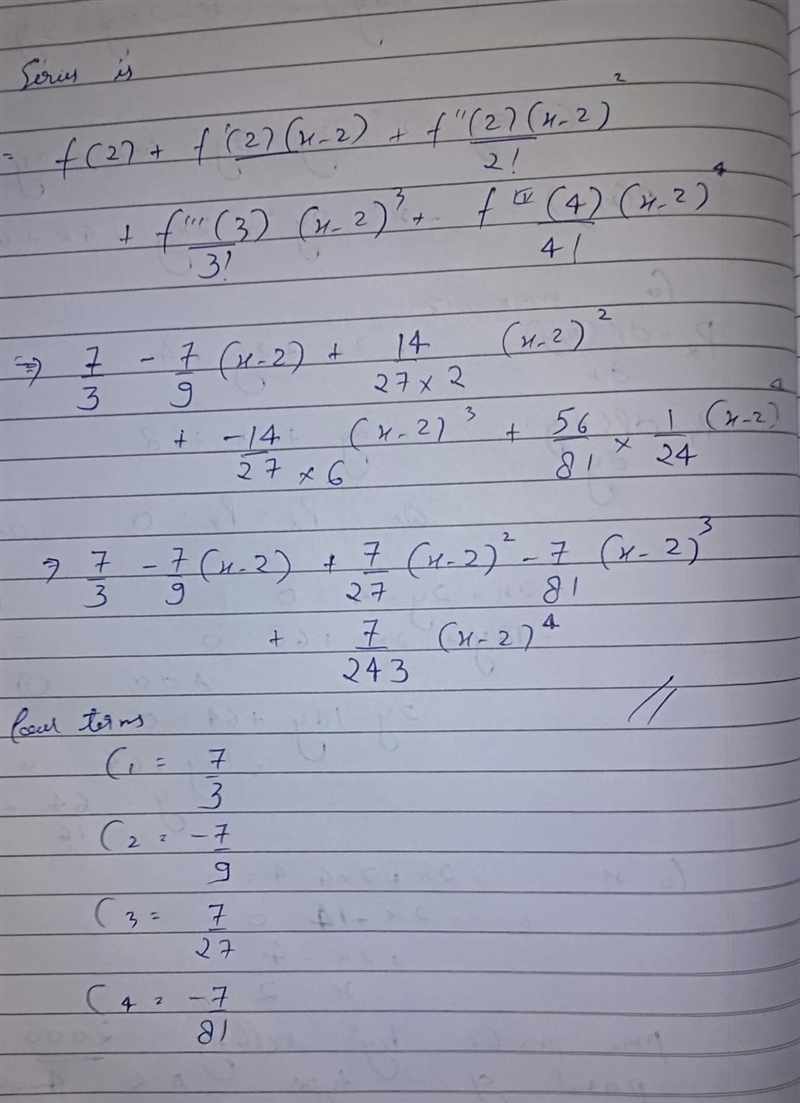 Use the definition of a Taylor series to find the first four nonzero terms of the-example-2