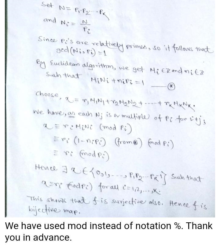 Following Exercise 3.5.9, let p1, . . . , pk be a pairwise relatively prime set of-example-3