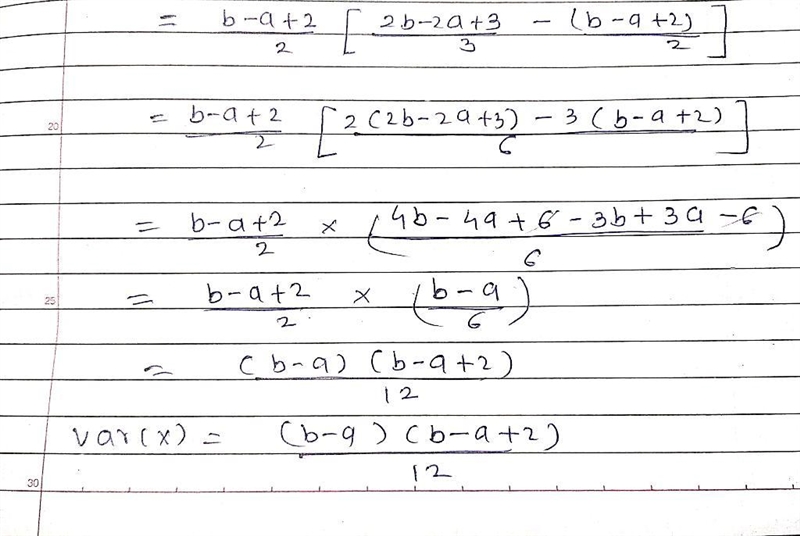 A random variable X that has probability mass function (pmf) given by p(x) = 1/(b-example-3