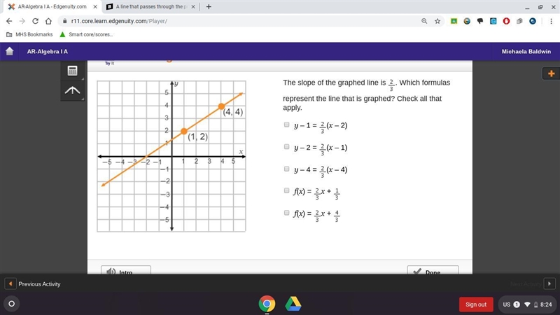 What is the equation of the line in point-slope form? y + 4 = (x + 4) y – 4 = (x + 4) y-example-1