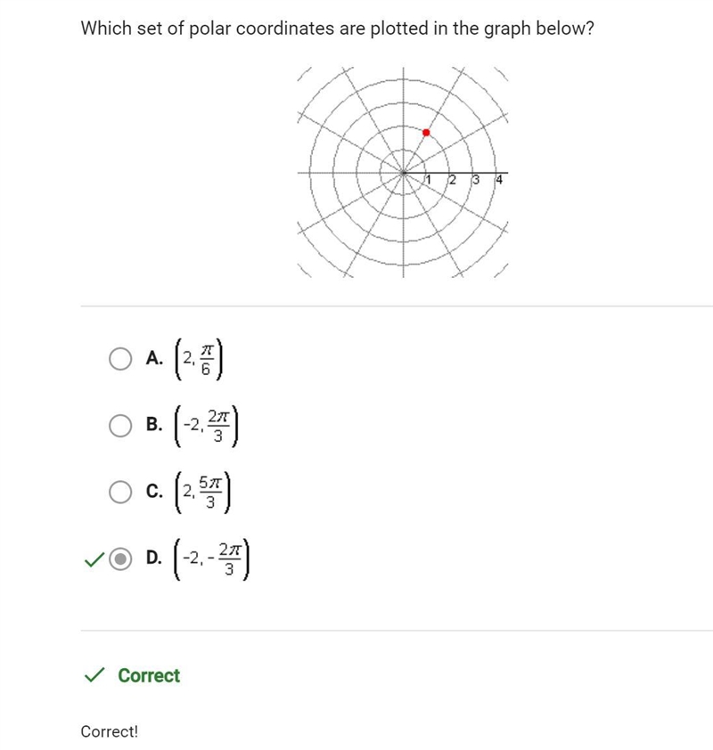 Question 10 of 10 Which set of polar coordinates are plotted in the graph below?-example-1