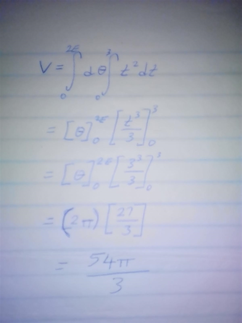 Using geometry, calculate the volume of the solid under z=9−x2−y2‾‾‾‾‾‾‾‾‾‾‾√ and-example-2