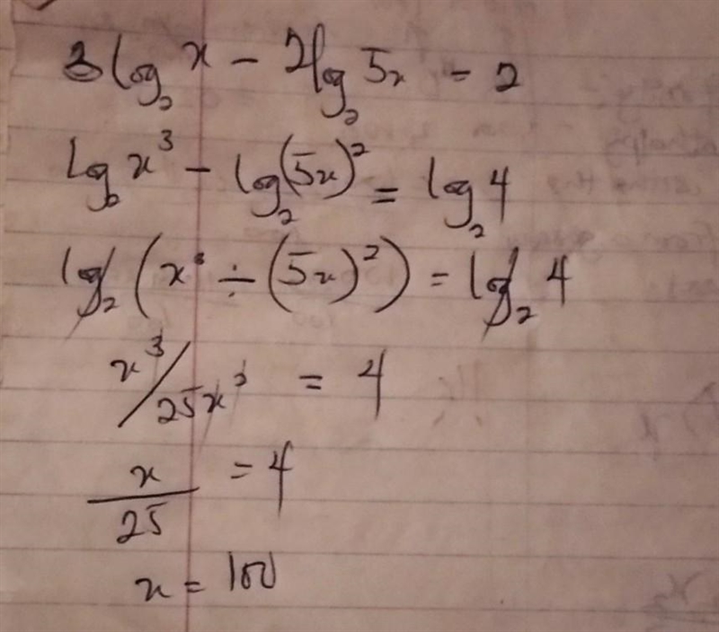 Does anyone know how to solve this? I tried moving the 3 back to make it log 2 (x-example-1