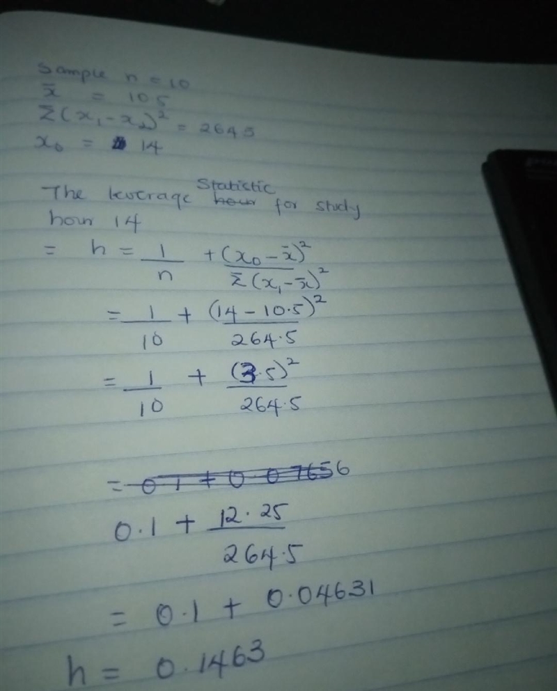 A regression by a sample of 10 observations gives: Score=49.5+1.96 Study Hours. The-example-1