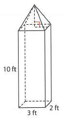 A simplified model of a particular monument is a rectangular pyramid placed on top-example-1