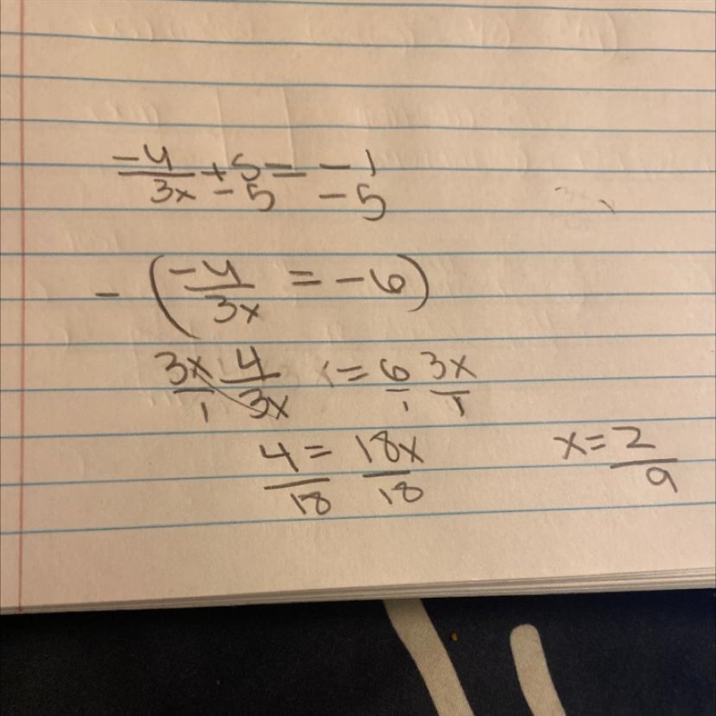 PLEASE ANSWER QUICK! If f(x) = -4/3x + 5 and g(x) = -1, solve for the value of x for-example-1