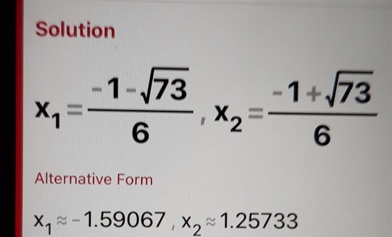 X – 6 = -3x^2 Need help!!-example-1