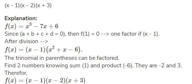 1. x3 – 7x + 6 = 0 x = 2-example-1