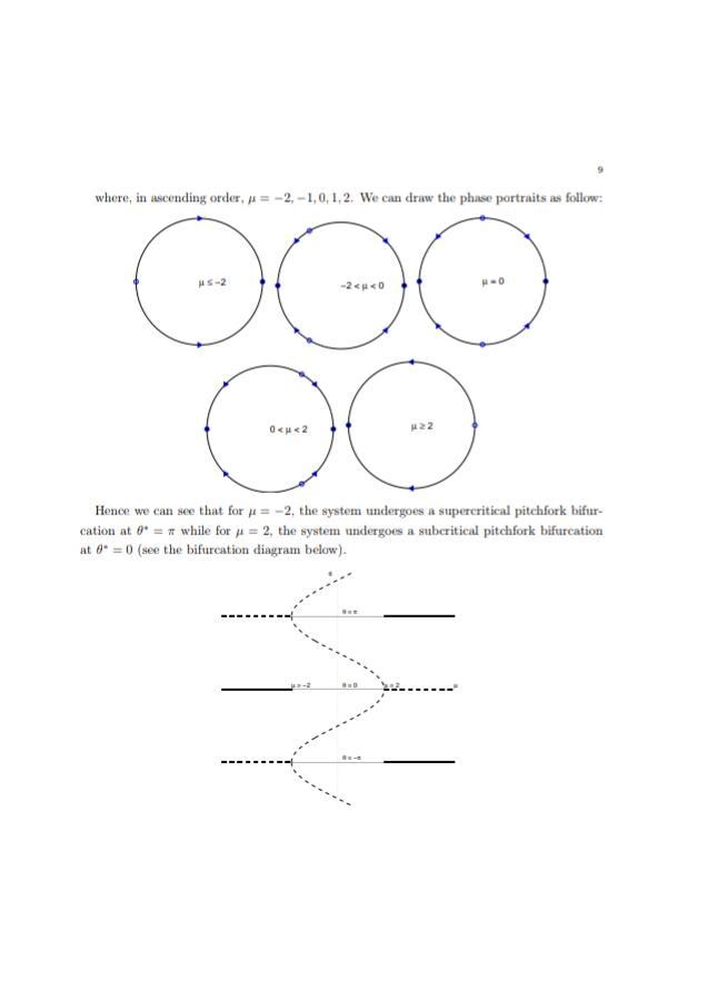 For each of the following questions, draw the phase portrait as function of the control-example-2