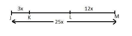 If the length of JK is 3x and the length of LM is 12x and the length of the entire-example-1