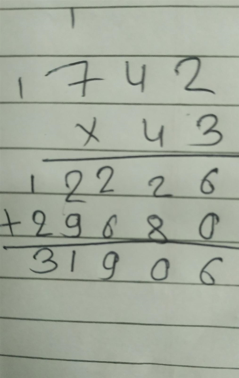 Find the product of 742 and 73 Type your answer...m​-example-1