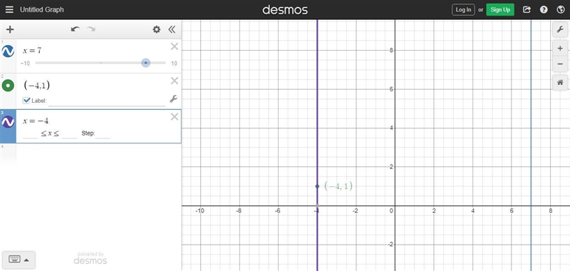 Question 5: What is the equation of the line parallel to x = 7, passing through the-example-1