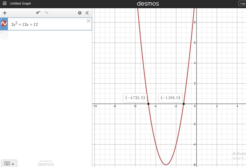 Graph f(x) = 2x2 + 12x + 12-example-1