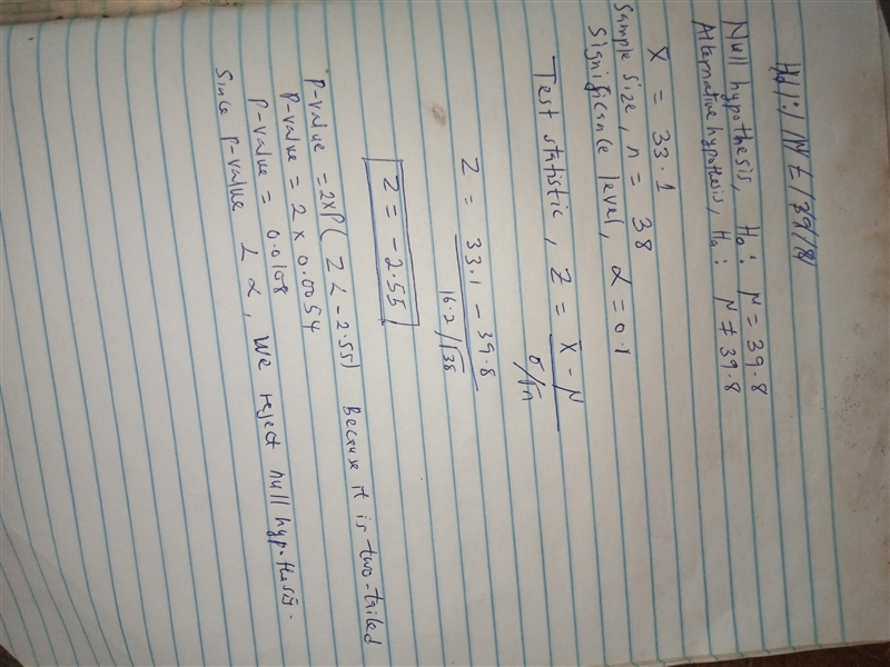 A professional employee in a large corporation receives an average of μ = 39.8 e-mails-example-1