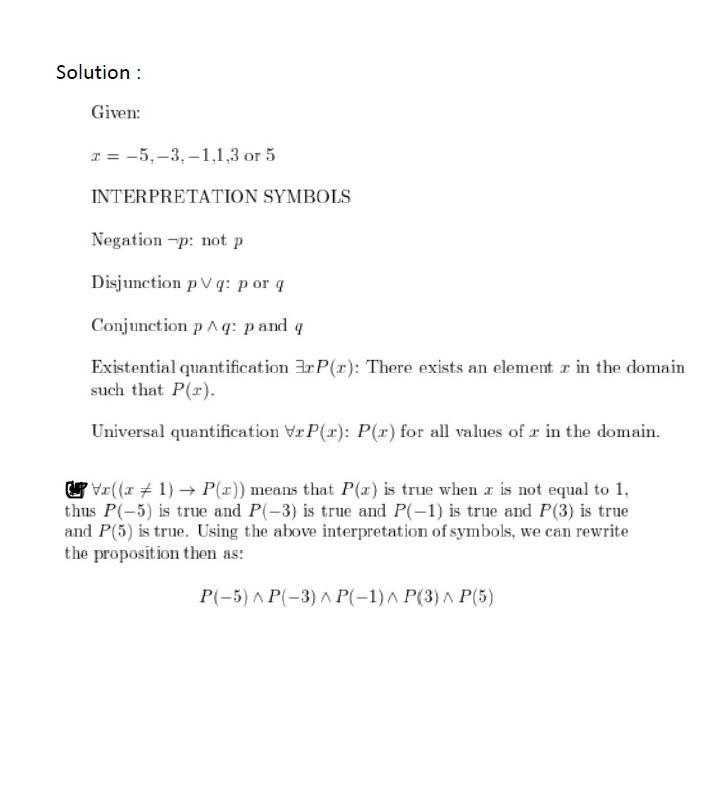 Suppose that the domain of the propositional function P(x) consists of –5, –3, –1, 1, 3, and-example-1