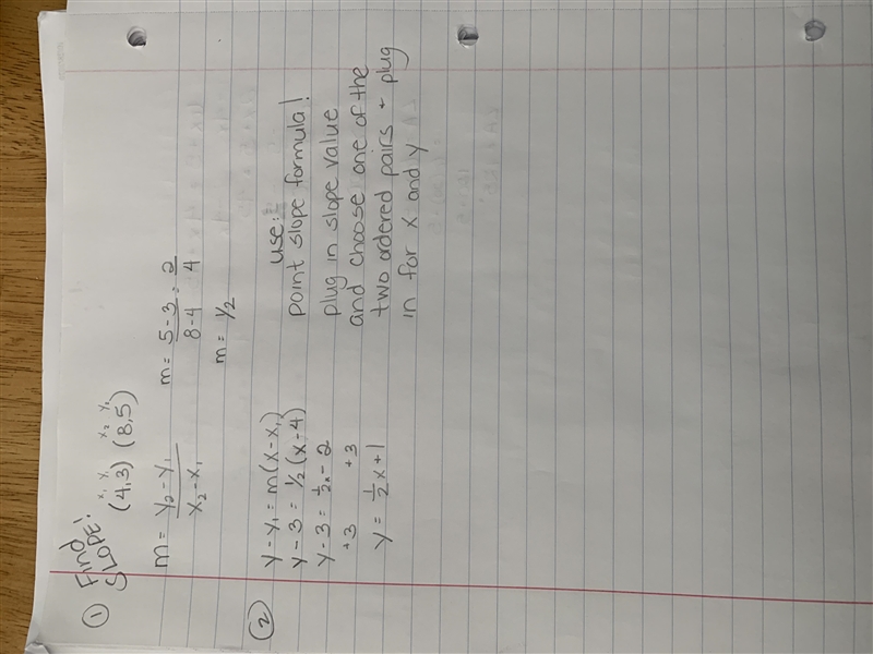 Finish the equation below to create a line that passes through the given points. Determine-example-1