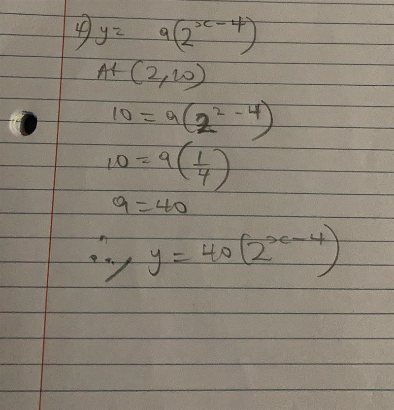 Determine the equation of the exponantial function with a common ratio of 2, a horizontal-example-1