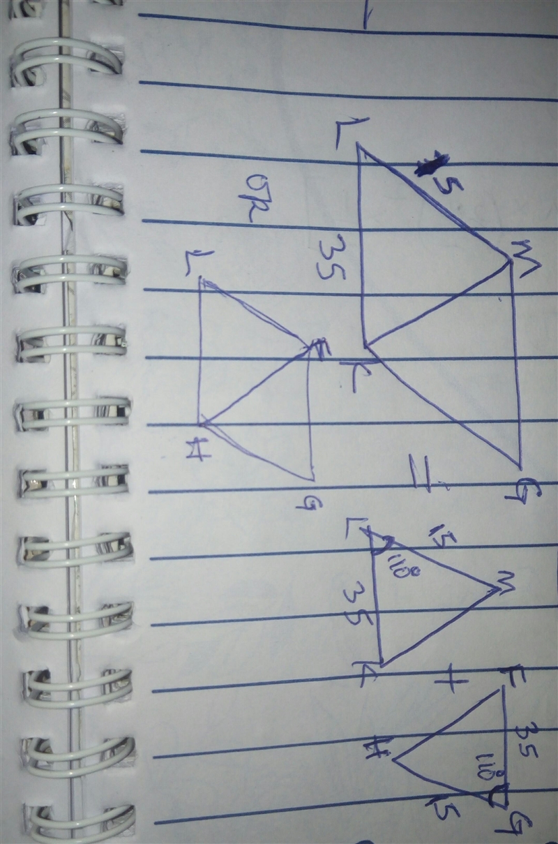 Sides KM and FH in the triangles below will be placed together to form a quadrilateral-example-1