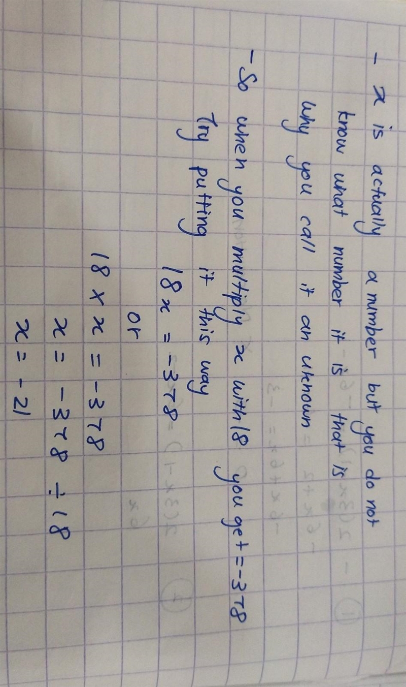 The product of a number and 18 is -378. what does that mean or what's the equation-example-1