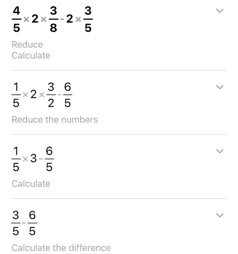 4/5 × 2 3/8 - 2 × 3/5​-example-1