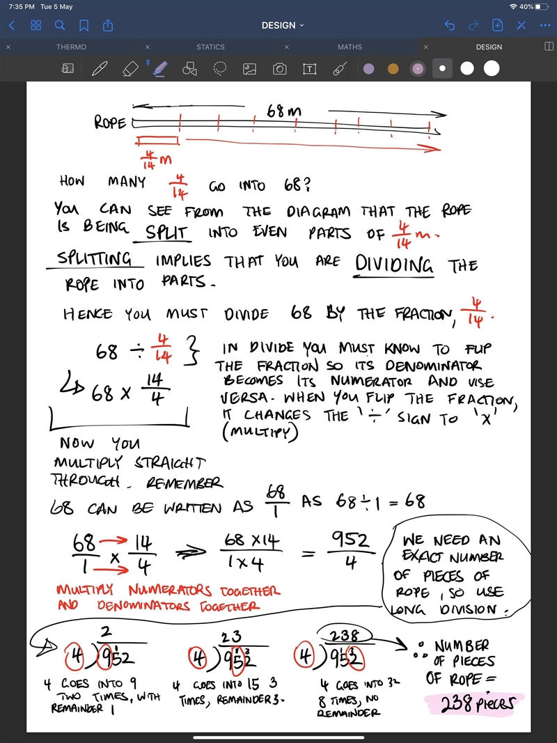 12. From a rope 68 m long, pieces of equal size are cut. If length of one piece is-example-1