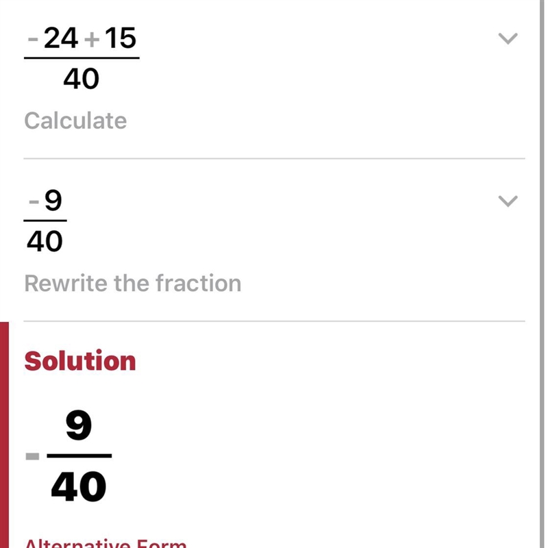 Which is a solution of -3/5+3/8=￼-example-1